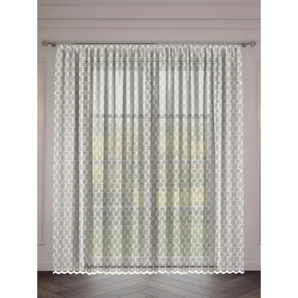 Фото Тюль на шторной ленте Элли 300x270 см цвет кремовый Фото Тюль на шторной ленте Элли 300x270 см цвет кремовый