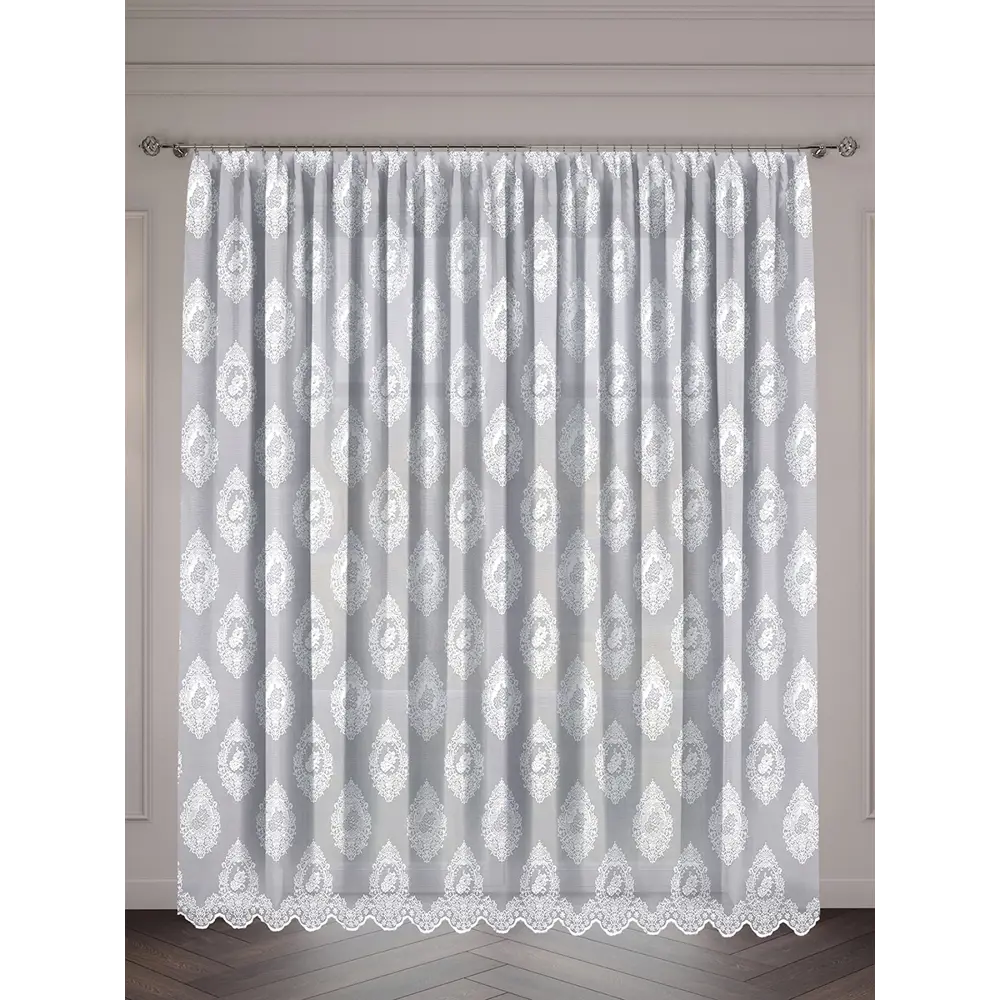 Фото Тюль на шторной ленте Камея 300x270 см цвет белый