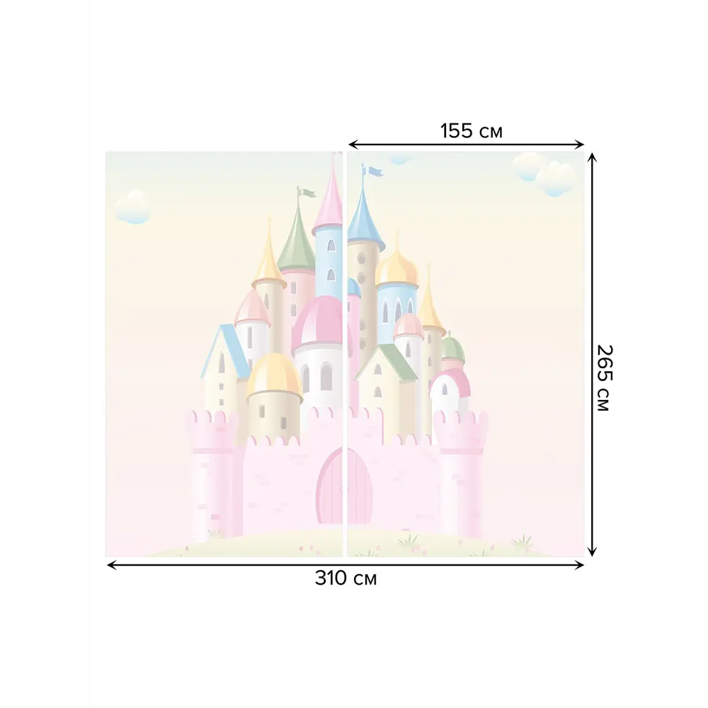 Фото 2 Тюль Joyarty на шторной ленте Замок Из Мечты 155x265 см цвет розовый