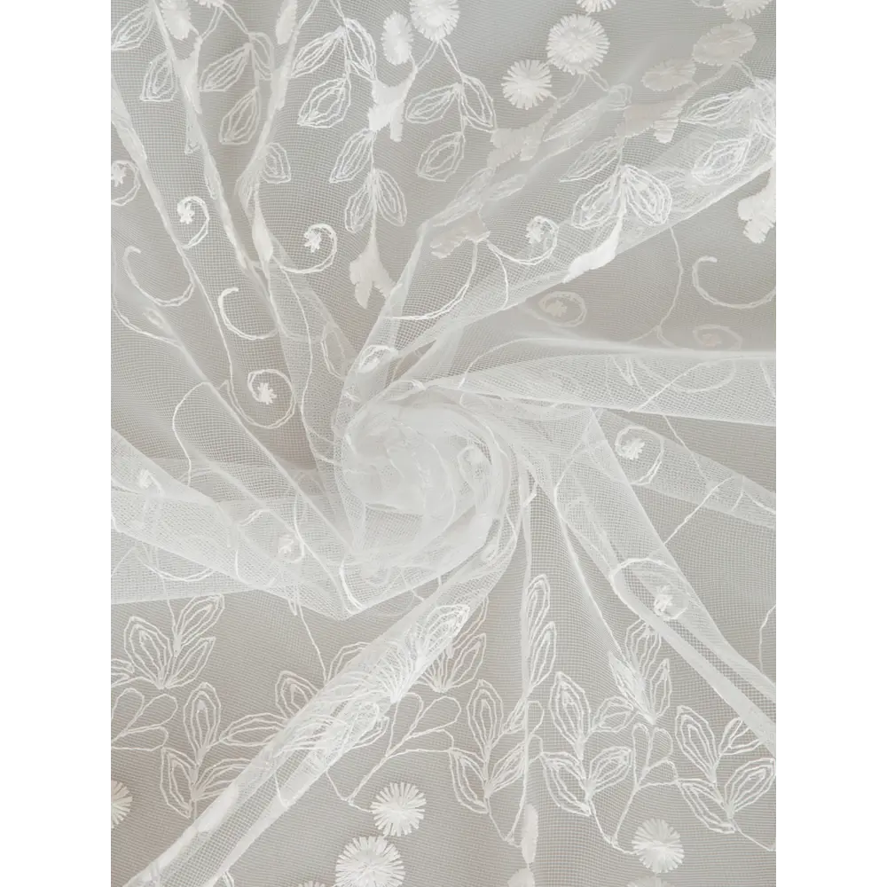 Фото 3 Тюль на шторной ленте для кухни Броде 81075 300x270 см цвет бежевый Фото 3 Тюль на шторной ленте для кухни Броде 81075 300x270 см цвет бежевый