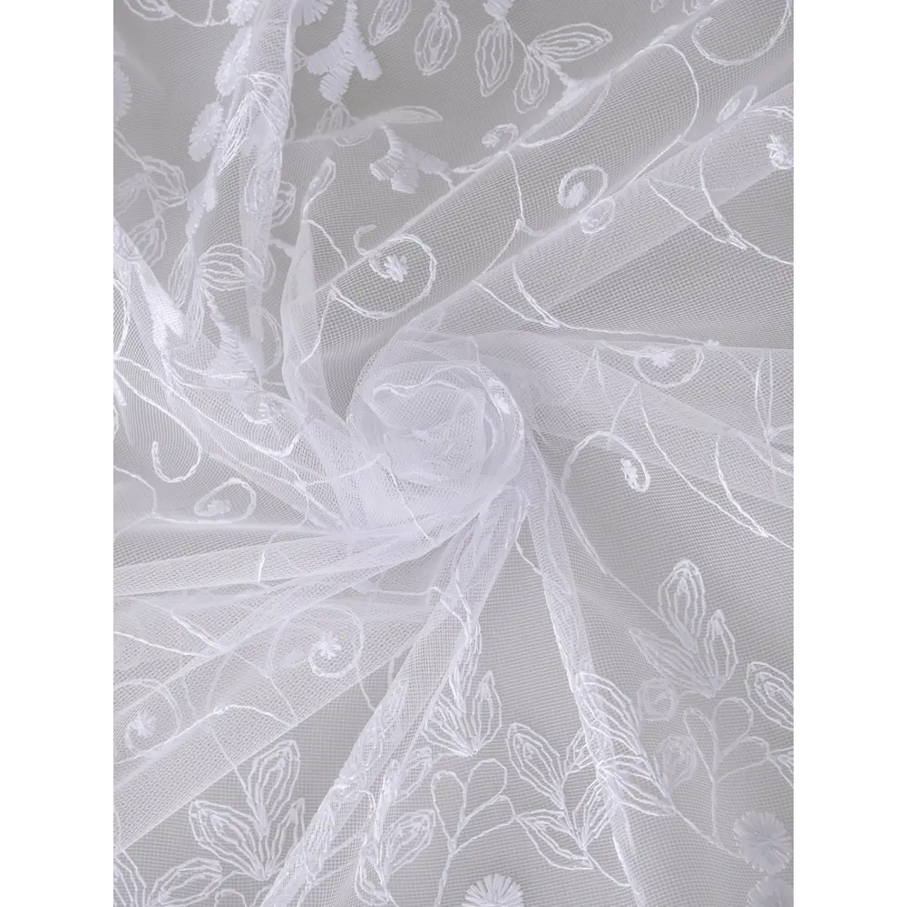 Фото 3 Тюль на шторной ленте для кухни Броде 81075 300x270 см цвет белый Фото 3 Тюль на шторной ленте для кухни Броде 81075 300x270 см цвет белый