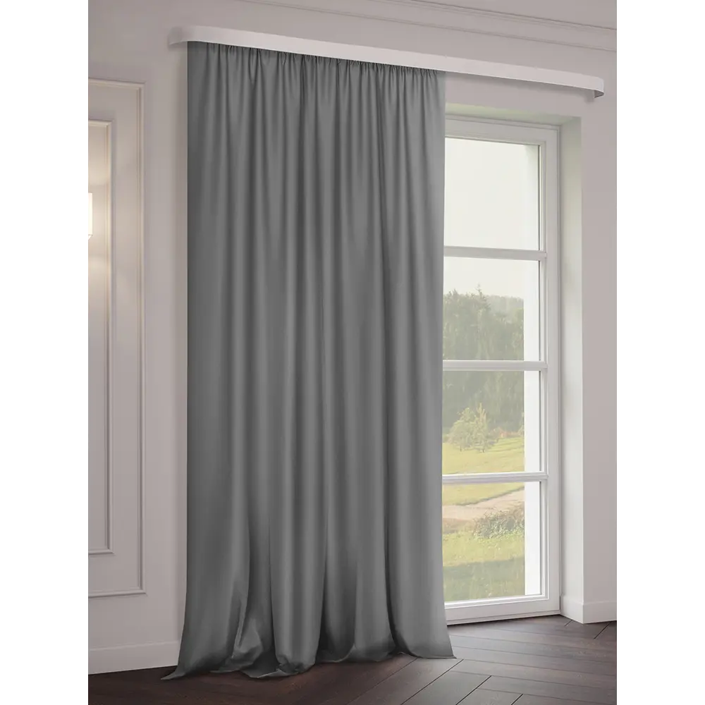 Фото 5 Штора на шторной ленте блэкаут 200x260 см цвет серый кварц Фото 5 Штора на шторной ленте блэкаут 200x260 см цвет серый кварц