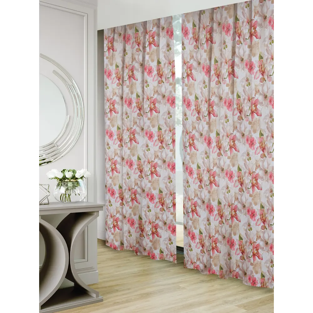 Фото 5 Комплект штор на шторной ленте Джоси 200x260 см цвет коралл Фото 5 Комплект штор на шторной ленте Джоси 200x260 см цвет коралл