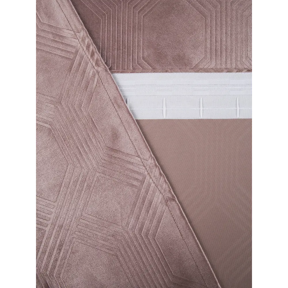 Фото 3 Штора на шторной ленте Велда 200x270 см цвет пудровый