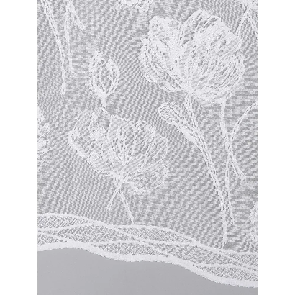 Фото 3 Тюль на шторной ленте для кухни Дезира 300x170 см цвет белый