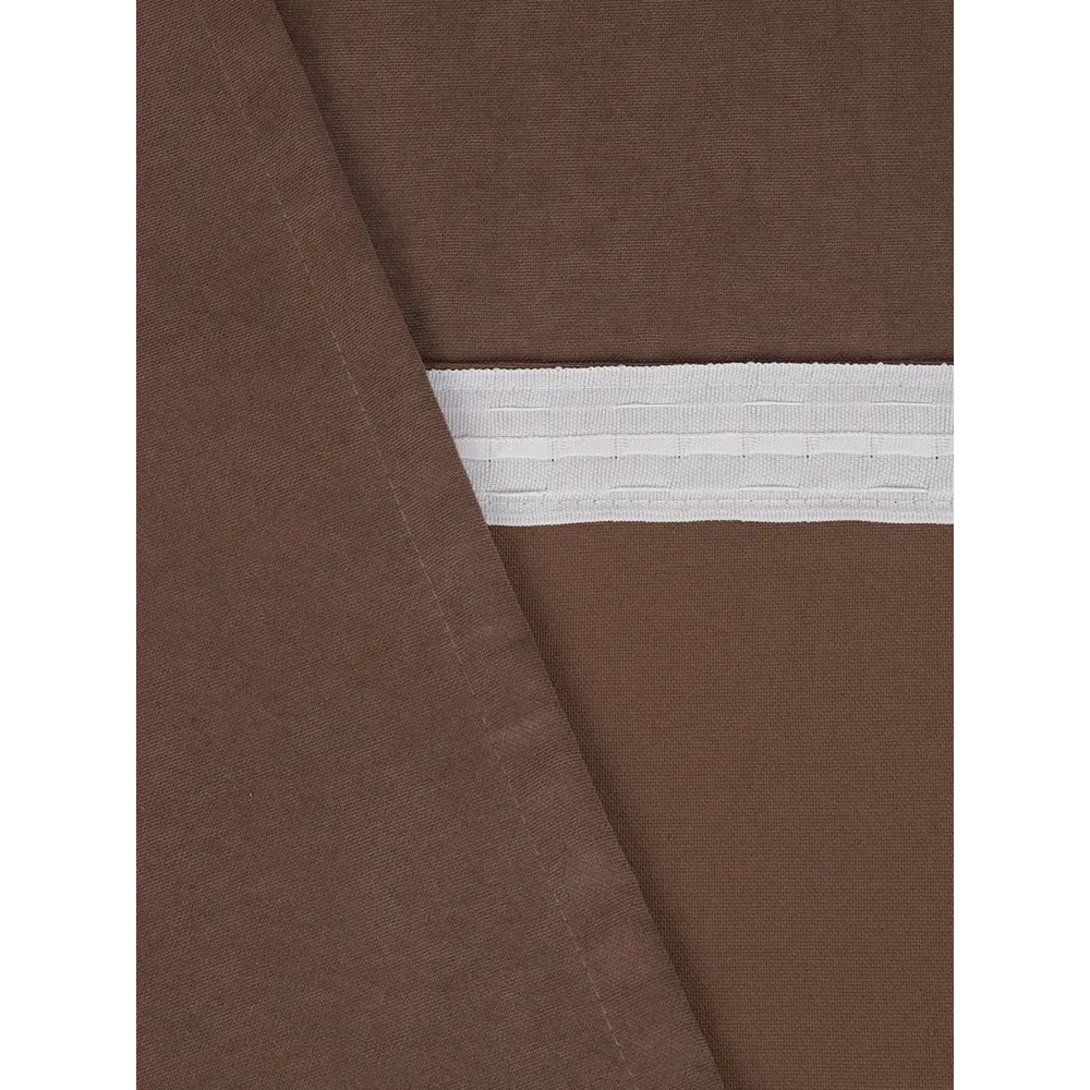 Фото 5 Штора на шторной ленте Канвас 200x280 см цвет коричневый