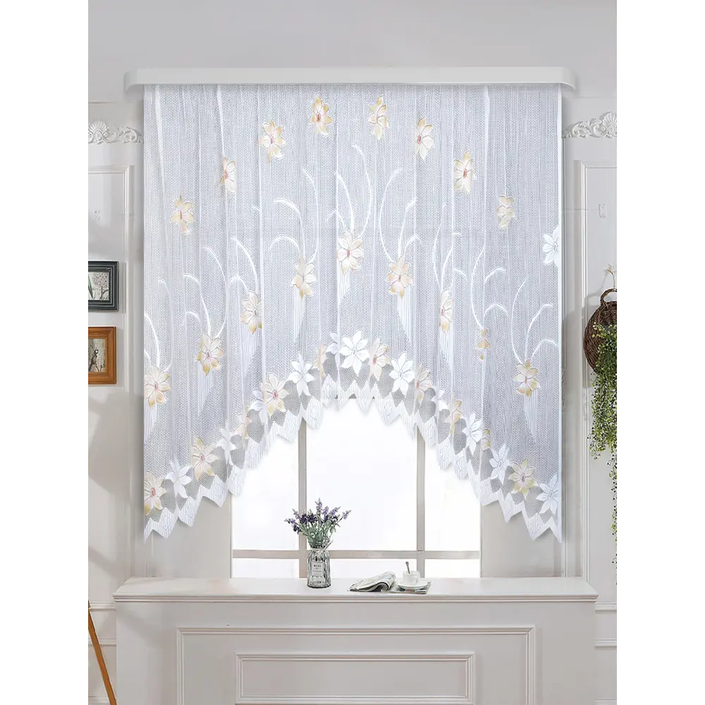 Фото Тюль на шторной ленте для кухни Бейли 30785 300x170 см цвет белый