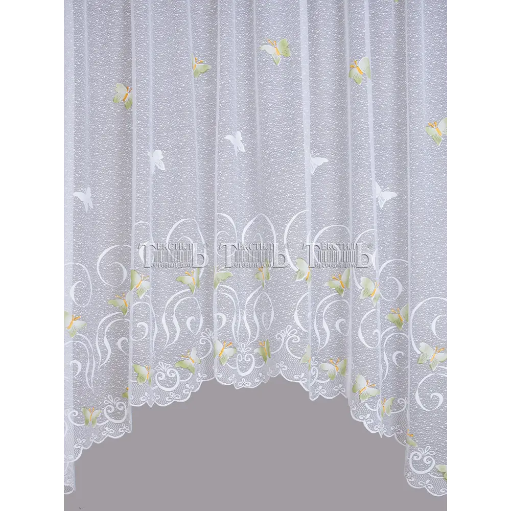 Фото 2 Тюль на шторной ленте для кухни Визар 300x170 см цвет белый