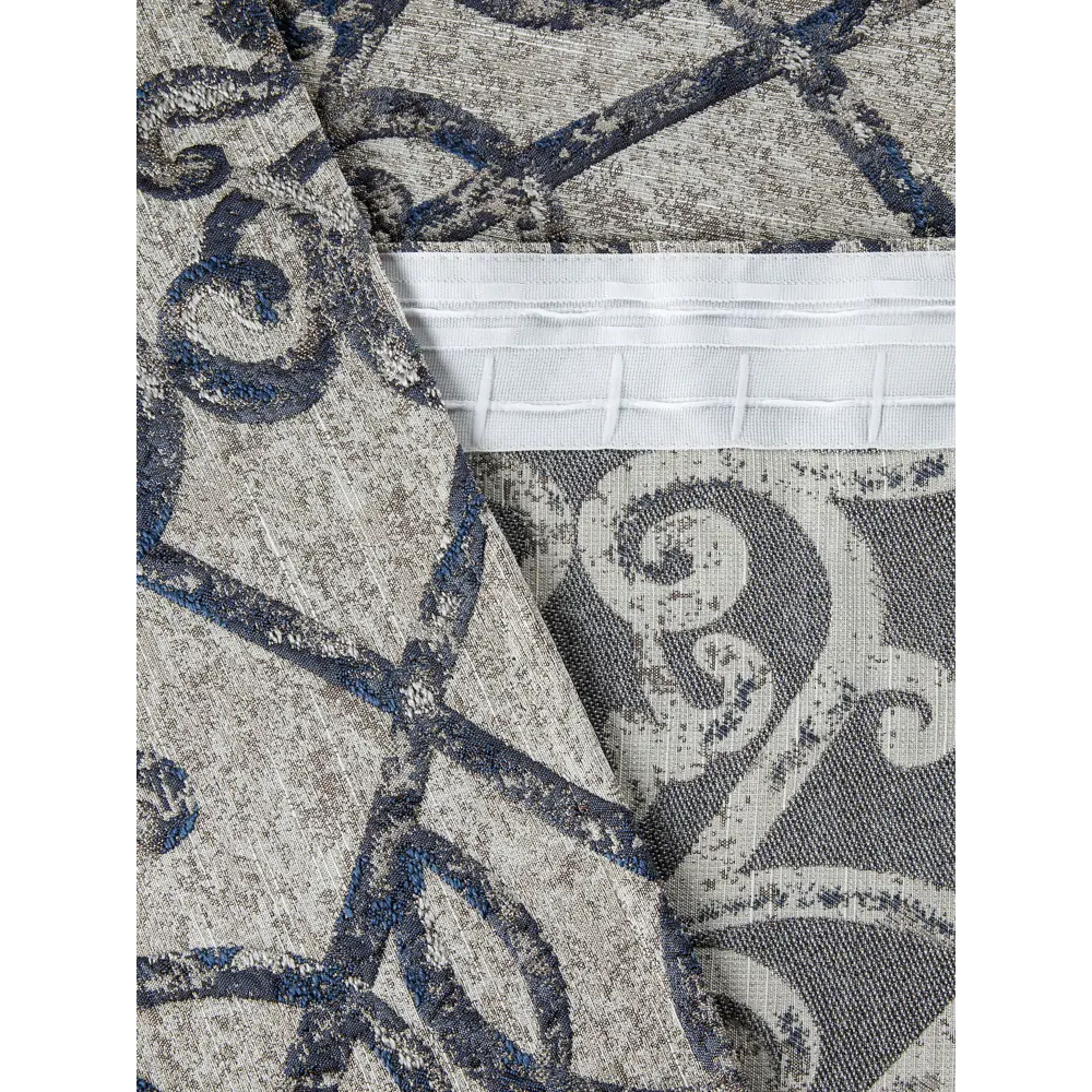 Фото 4 Штора на шторной ленте Лисса 150x270 см цвет синий Фото 4 Штора на шторной ленте Лисса 150x270 см цвет синий