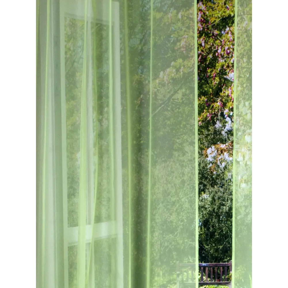 Фото 4 Тюль на петлях для кухни 140x300 см цвет зеленый Фото 4 Тюль на петлях для кухни 140x300 см цвет зеленый