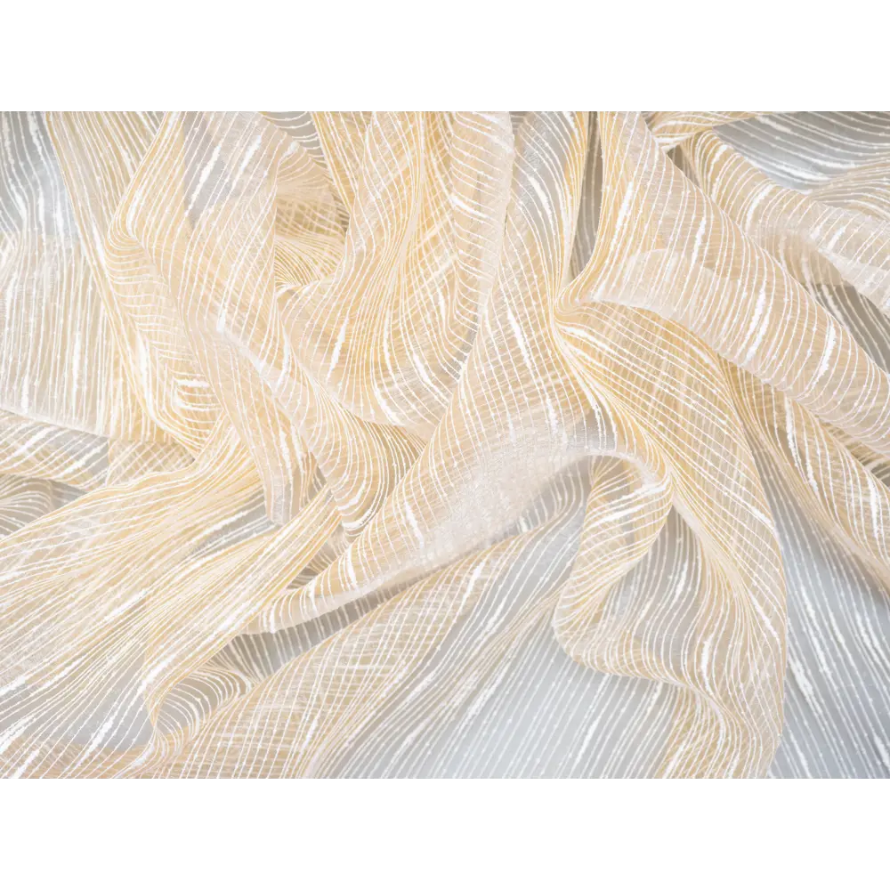 Фото 13 Тюль на шторной ленте Дождик YML2249 400x260 см полоски цвет бежевый