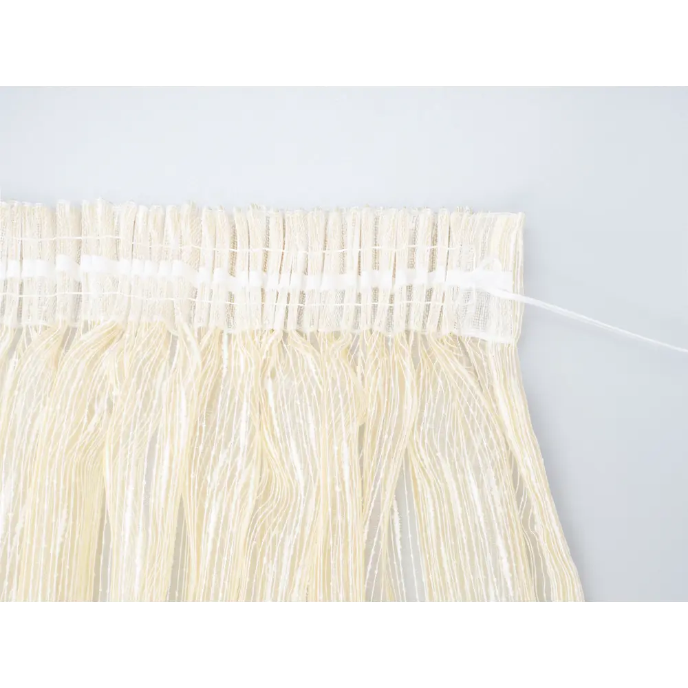 Фото 10 Тюль на шторной ленте Дождик YML2249 400x260 см полоски цвет бежевый