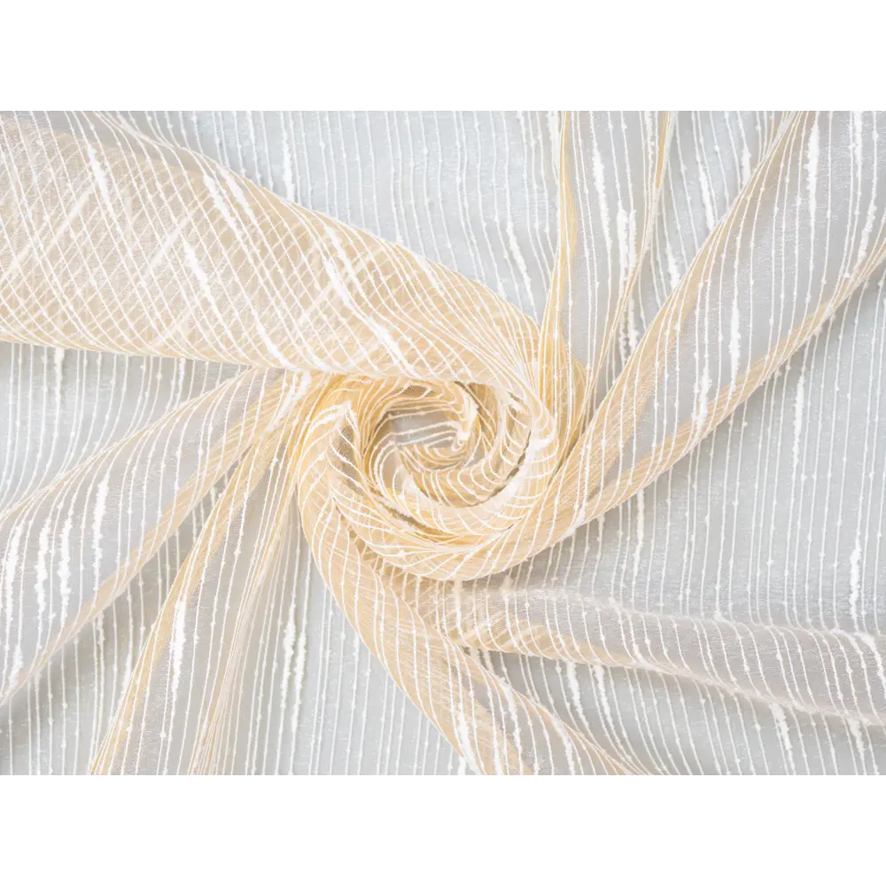 Фото 2 Тюль на шторной ленте Дождик YML2250 400x270 см полоски цвет бежевый