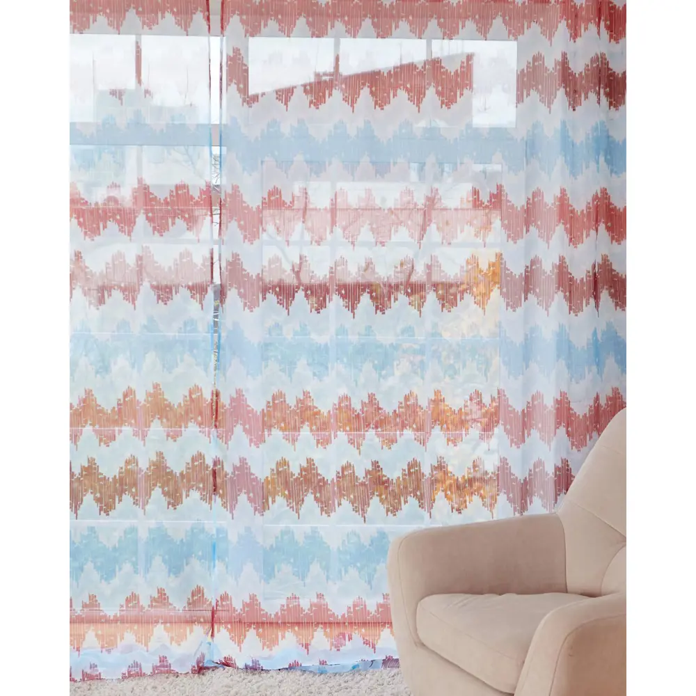 Фото 5 Тюль на шторной ленте Вилия 2 145x270 см цвет голубой