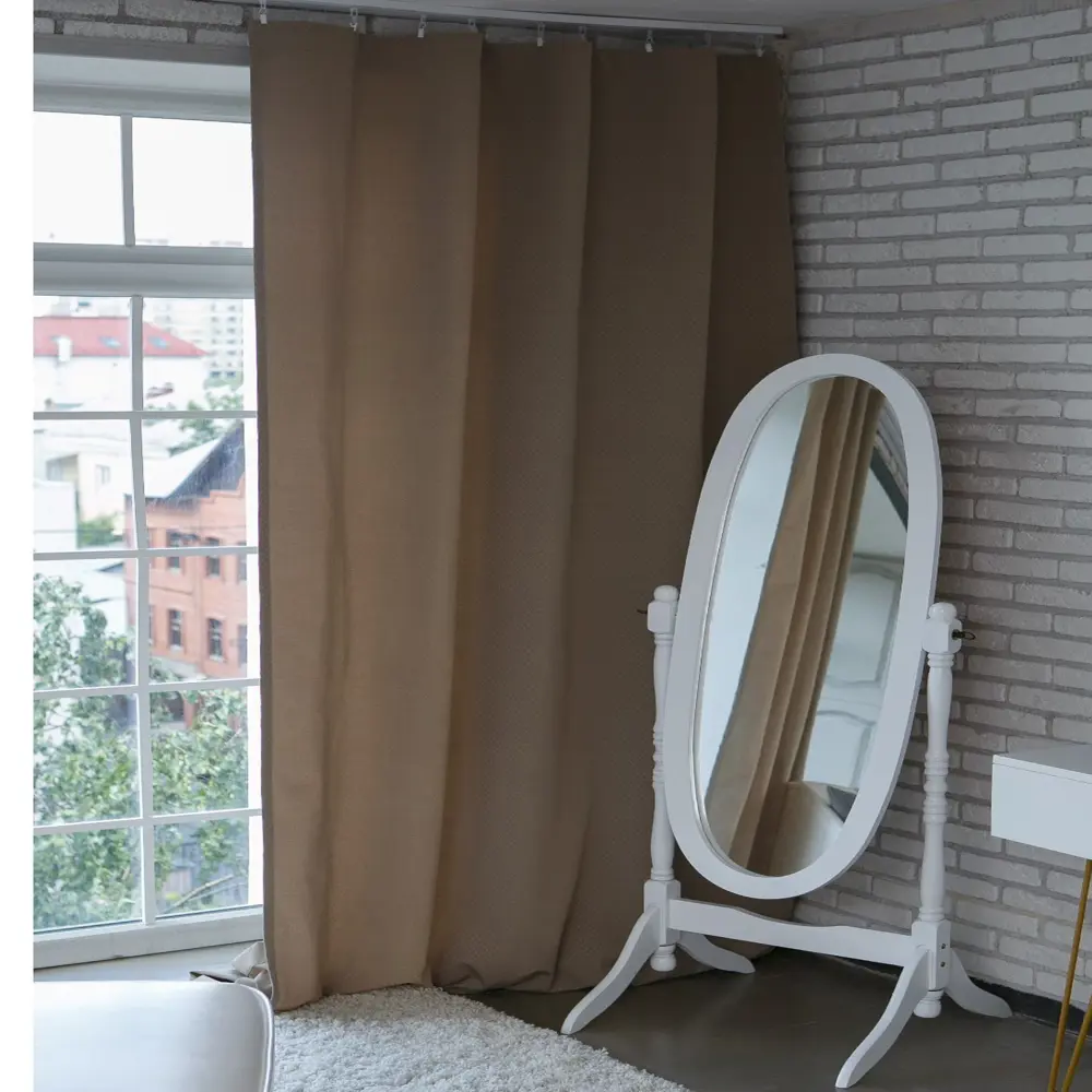 Фото 2 Штора на шторной ленте Английский стиль 130x280 см цвет серый Фото 2 Штора на шторной ленте Английский стиль 130x280 см цвет серый