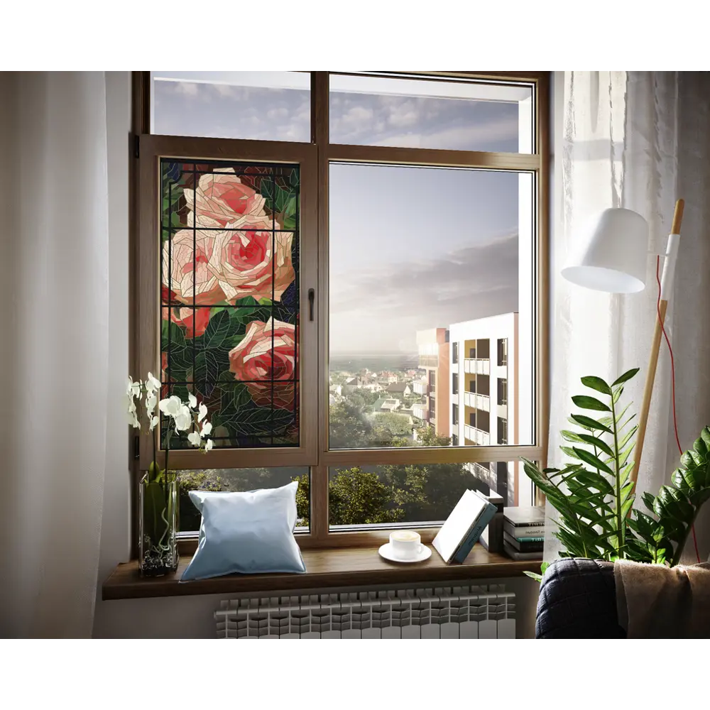 Фото Пленка самоклеящаяся для стекла House interio "Розы 1/2" 0.7x1.4 м, цвет разноцветный Фото Пленка самоклеящаяся для стекла House interio "Розы 1/2" 0.7x1.4 м, цвет разноцветный