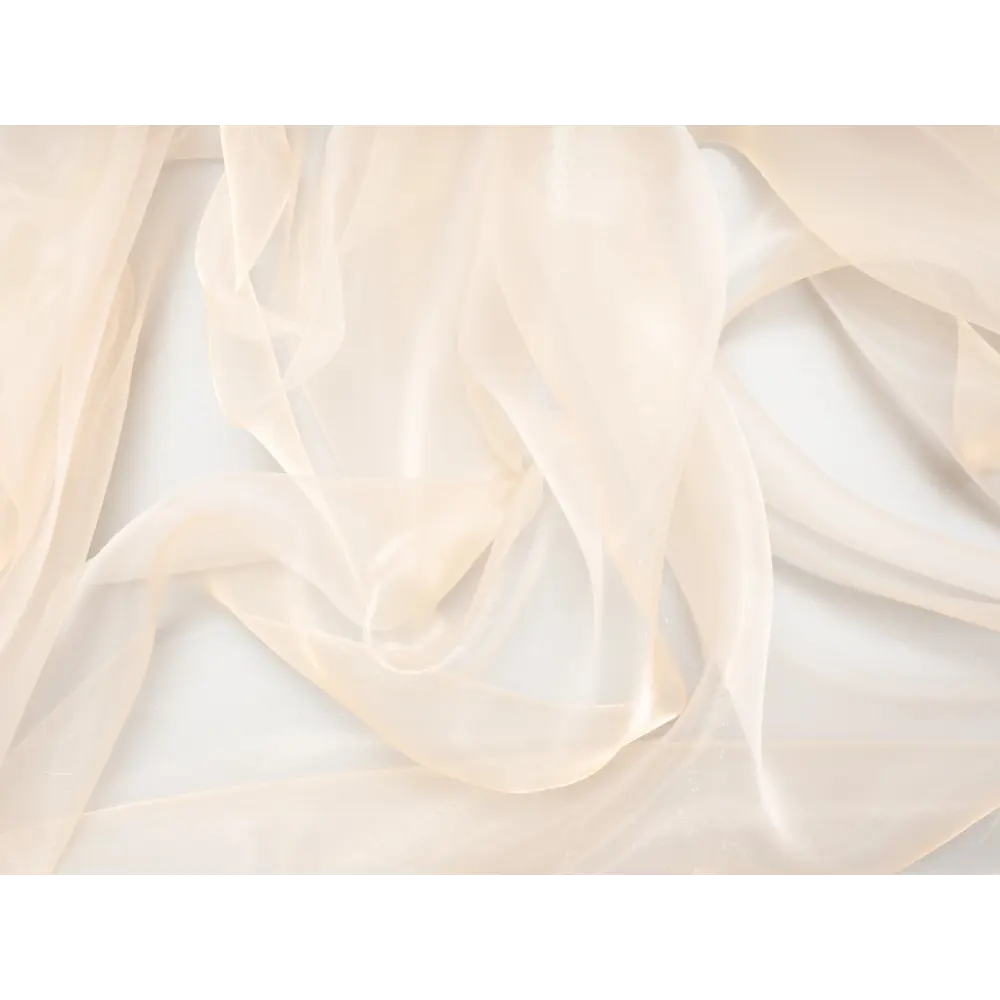 Фото 2 Тюль на шторной ленте органза 300x270 см цвет бежевый Фото 2 Тюль на шторной ленте органза 300x270 см цвет бежевый