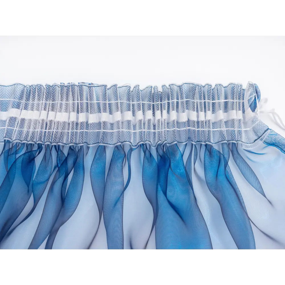 Фото 6 Тюль на шторной ленте органза однотонная 400x250 см цвет синий Фото 6 Тюль на шторной ленте органза однотонная 400x250 см цвет синий