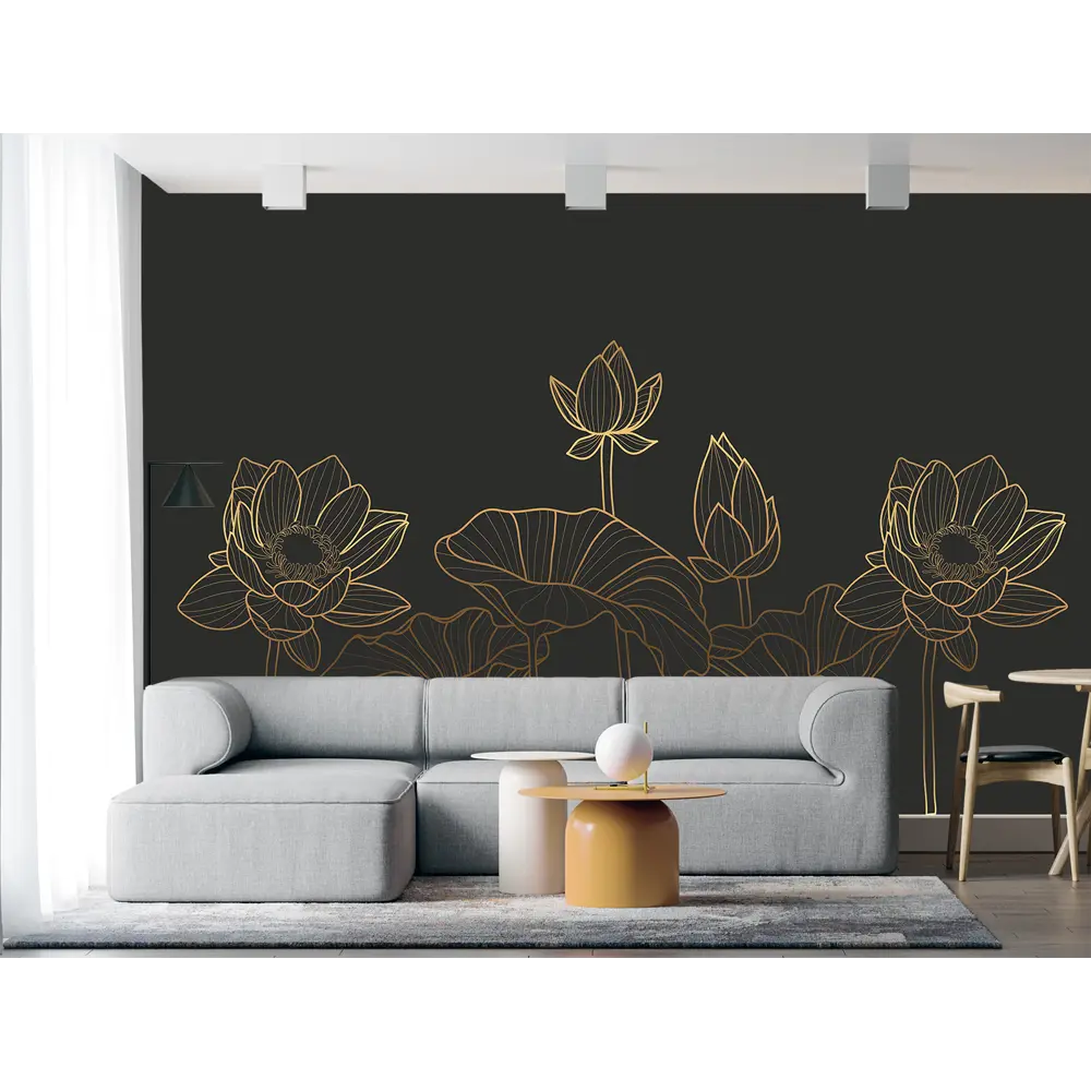 Фото Фотообои флизелиновые Luxury walls № 1 400x270 см Золотые цветы Фото Фотообои флизелиновые Luxury walls № 1 400x270 см Золотые цветы