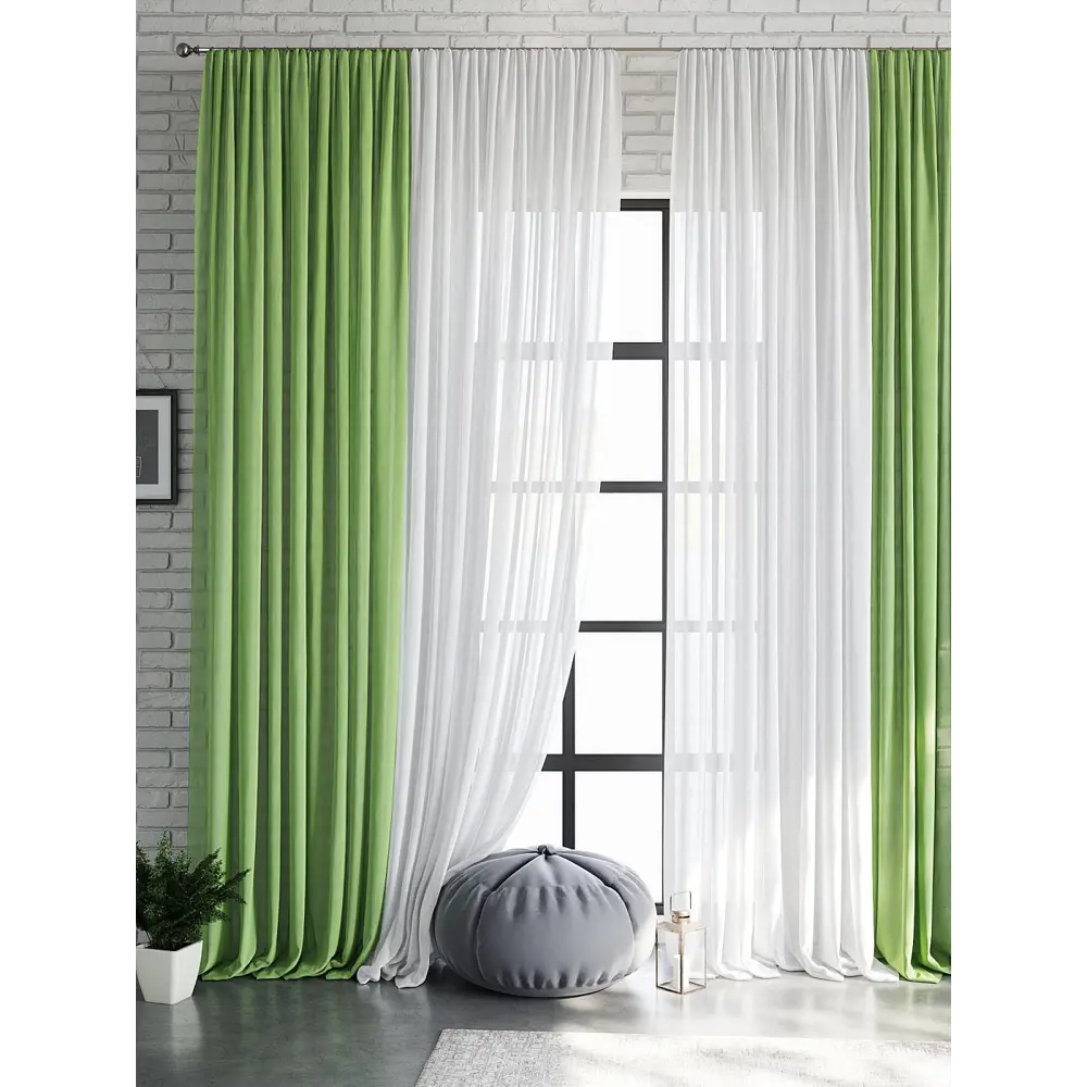 Фото 4 Тюль на шторной ленте Helga Дамос 600x290 цвет зеленый Фото 4 Тюль на шторной ленте Helga Дамос 600x290 цвет зеленый