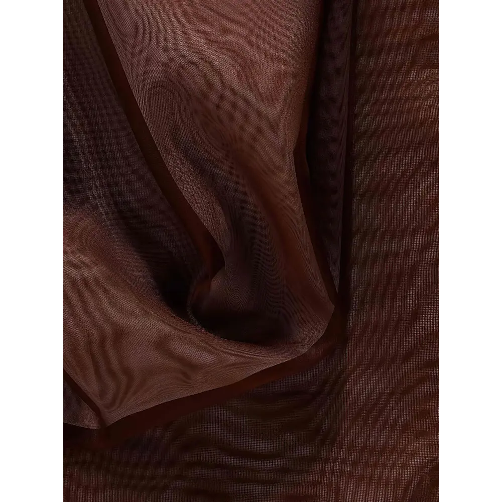 Фото 3 Тюль на шторной ленте Helga Нариа 300x290 цвет коричнево-розовый