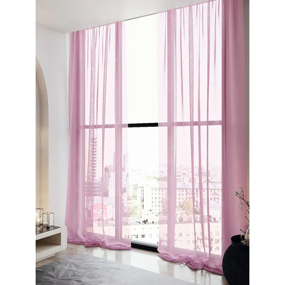 Фото 4 Тюль на шторной ленте Helga Алвис 150x250 цвет розовый Фото 4 Тюль на шторной ленте Helga Алвис 150x250 цвет розовый