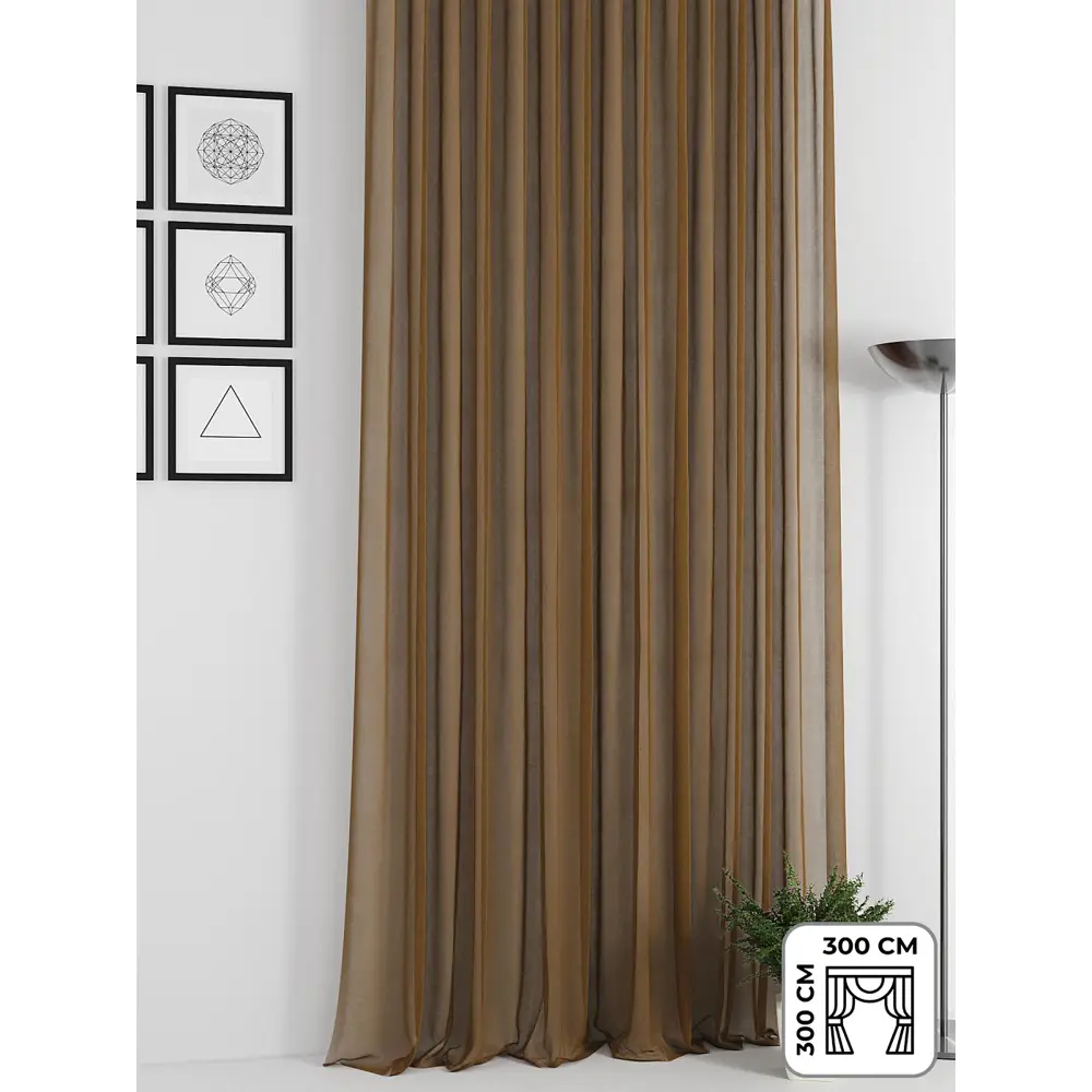 Фото Тюль на шторной ленте Helga Атлау 300x300 цвет венге Фото Тюль на шторной ленте Helga Атлау 300x300 цвет венге