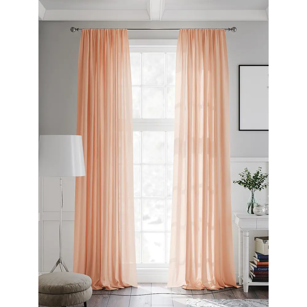 Фото 4 Тюль на шторной ленте Helga Фертун 150x230 цвет коралл