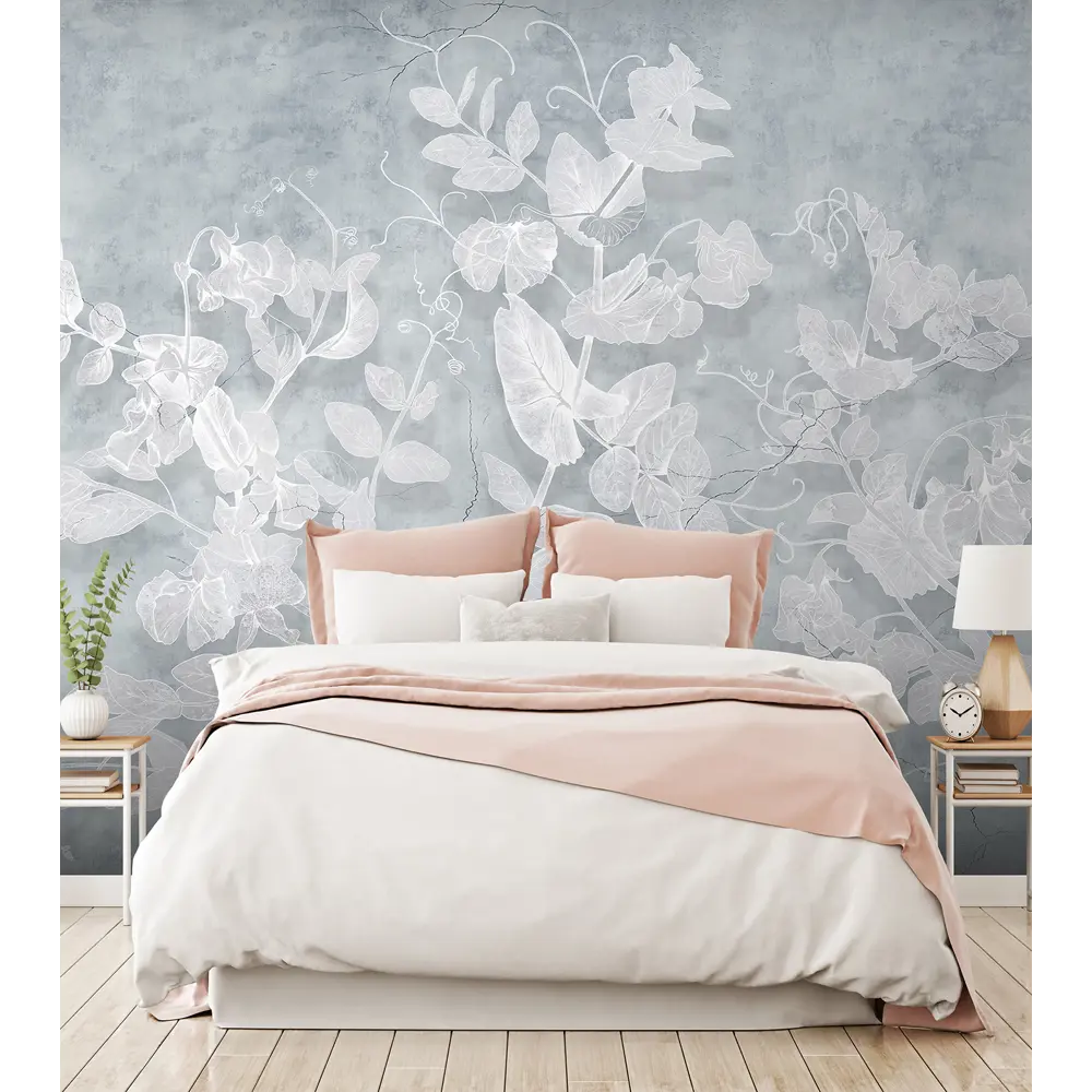 Фото 2 Фотообои флизелиновые с виниловым покрытием Luxury Walls AM07803G Голубые листья 300x270 см Фото 2 Фотообои флизелиновые с виниловым покрытием Luxury Walls AM07803G Голубые листья 300x270 см