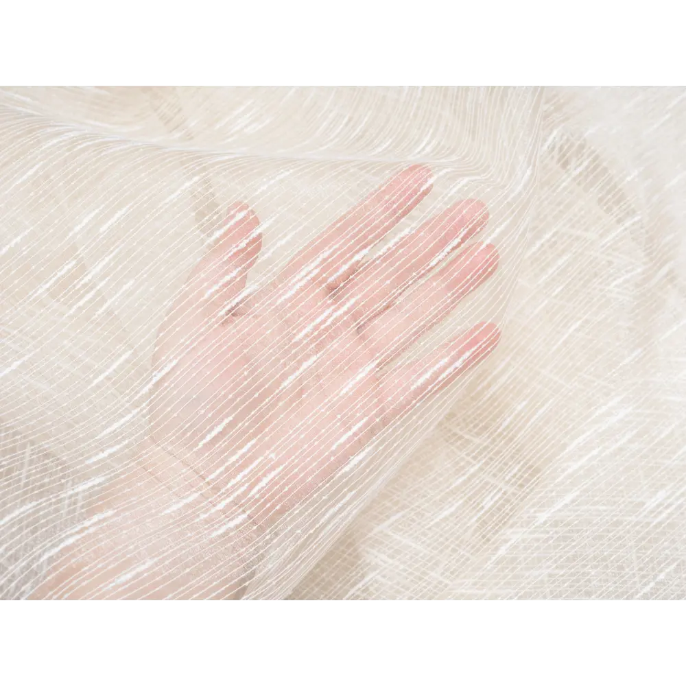 Фото 6 Тюль на шторной ленте Дождик 300x270 цвет слоновая кость