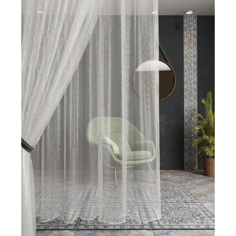 Фото Тюль на шторной ленте Duz Vual 400x250 цвет белый Фото Тюль на шторной ленте Duz Vual 400x250 цвет белый