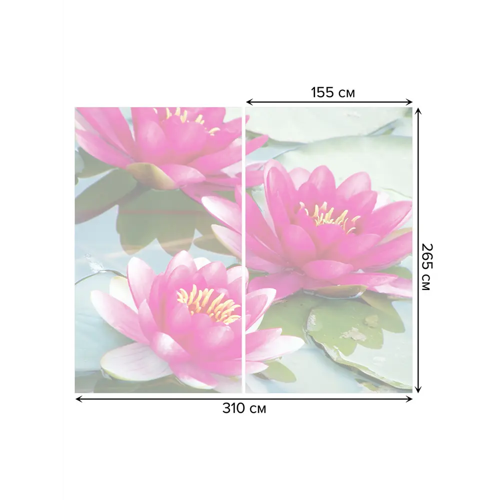 Фото 3 Тюль Joyarty на шторной ленте Река с цветами 310x265 см рисунок растительный цвет красный