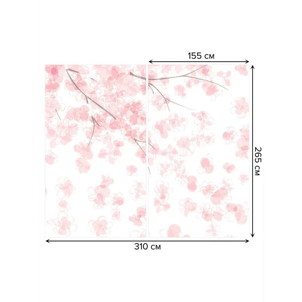 Фото 3 Тюль Joyarty на шторной ленте Осенняя тоска 310x265 см рисунок растительный цвет розовый