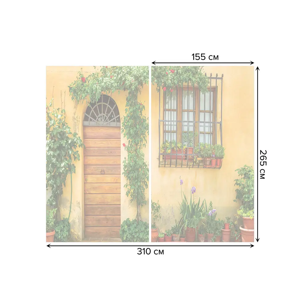 Фото 3 Тюль Joyarty на шторной ленте Итальянский дворик 310x265 см рисунок растительный цвет зеленый Фото 3 Тюль Joyarty на шторной ленте Итальянский дворик 310x265 см рисунок растительный цвет зеленый