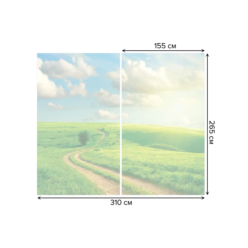 Фото 3 Тюль Joyarty на шторной ленте Дорога через холмы 310x265 см рисунок природный цвет зеленый Фото 3 Тюль Joyarty на шторной ленте Дорога через холмы 310x265 см рисунок природный цвет зеленый