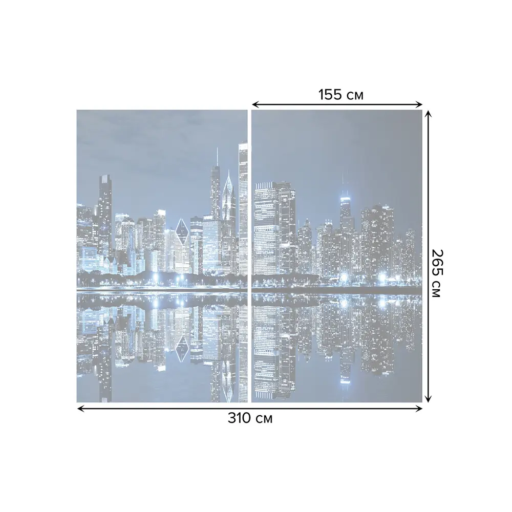 Фото 3 Тюль Joyarty на шторной ленте Ослепительный город 310x265 см рисунок природный цвет синий Фото 3 Тюль Joyarty на шторной ленте Ослепительный город 310x265 см рисунок природный цвет синий