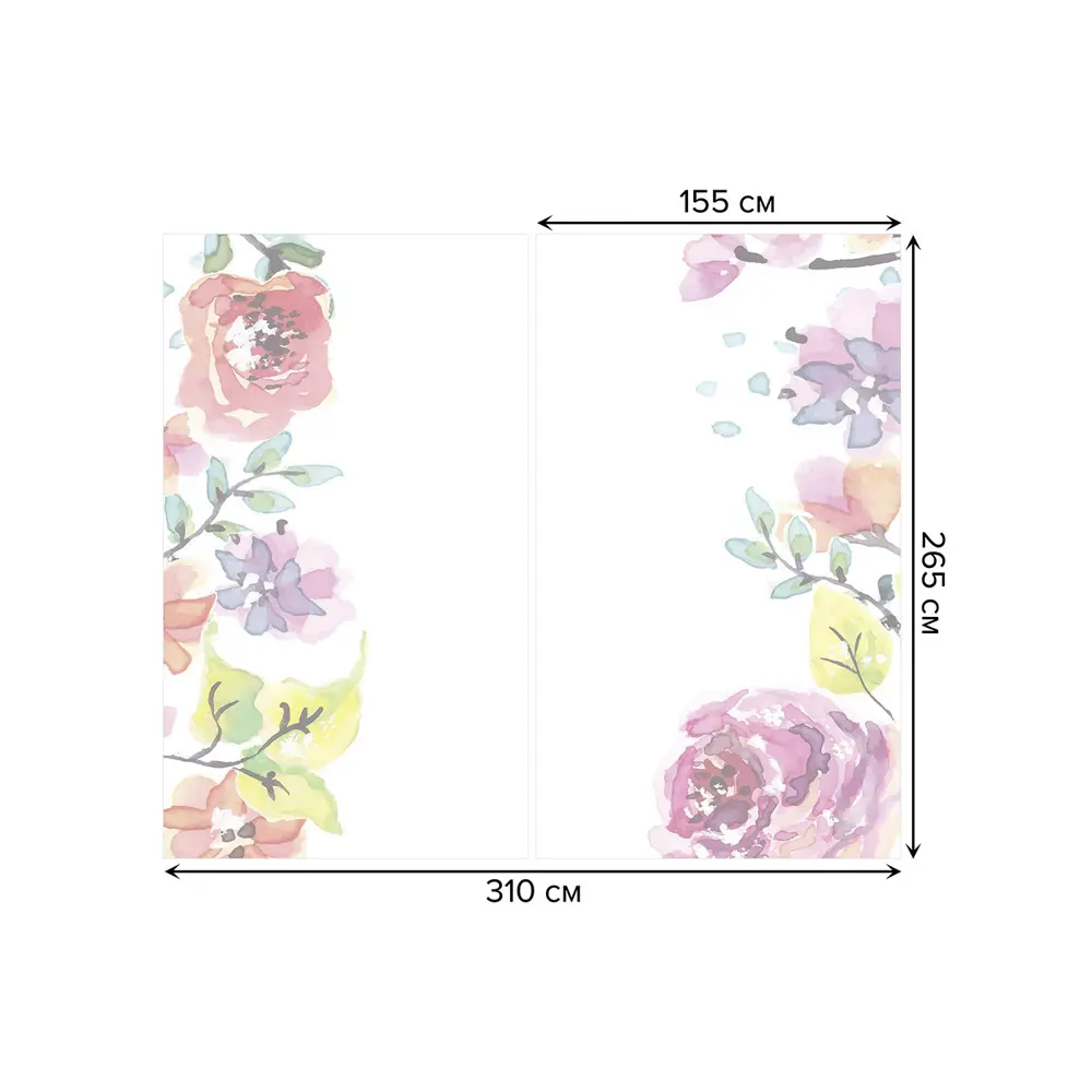 Фото 3 Тюль Joyarty на шторной ленте Цветочные объятия 310x265 см рисунок растительный цвет розовый