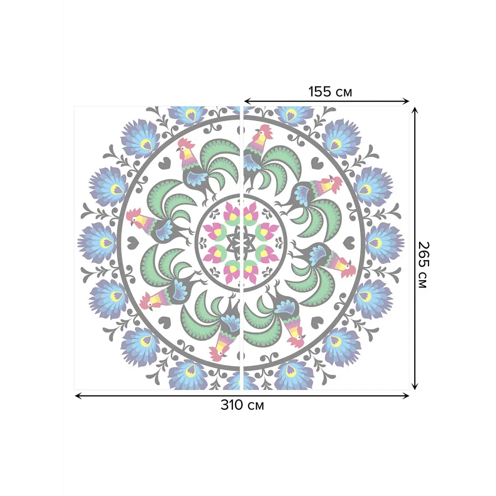 Фото 3 Тюль Joyarty на шторной ленте Красочные Петухи 310x265 см цвет зеленый Фото 3 Тюль Joyarty на шторной ленте Красочные Петухи 310x265 см цвет зеленый