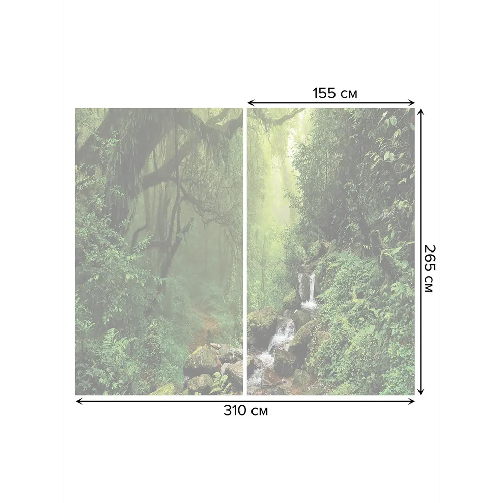 Фото 3 Тюль Joyarty на шторной ленте Источник в светлом лесу 310x265 см рисунок природный цвет зеленый Фото 3 Тюль Joyarty на шторной ленте Источник в светлом лесу 310x265 см рисунок природный цвет зеленый