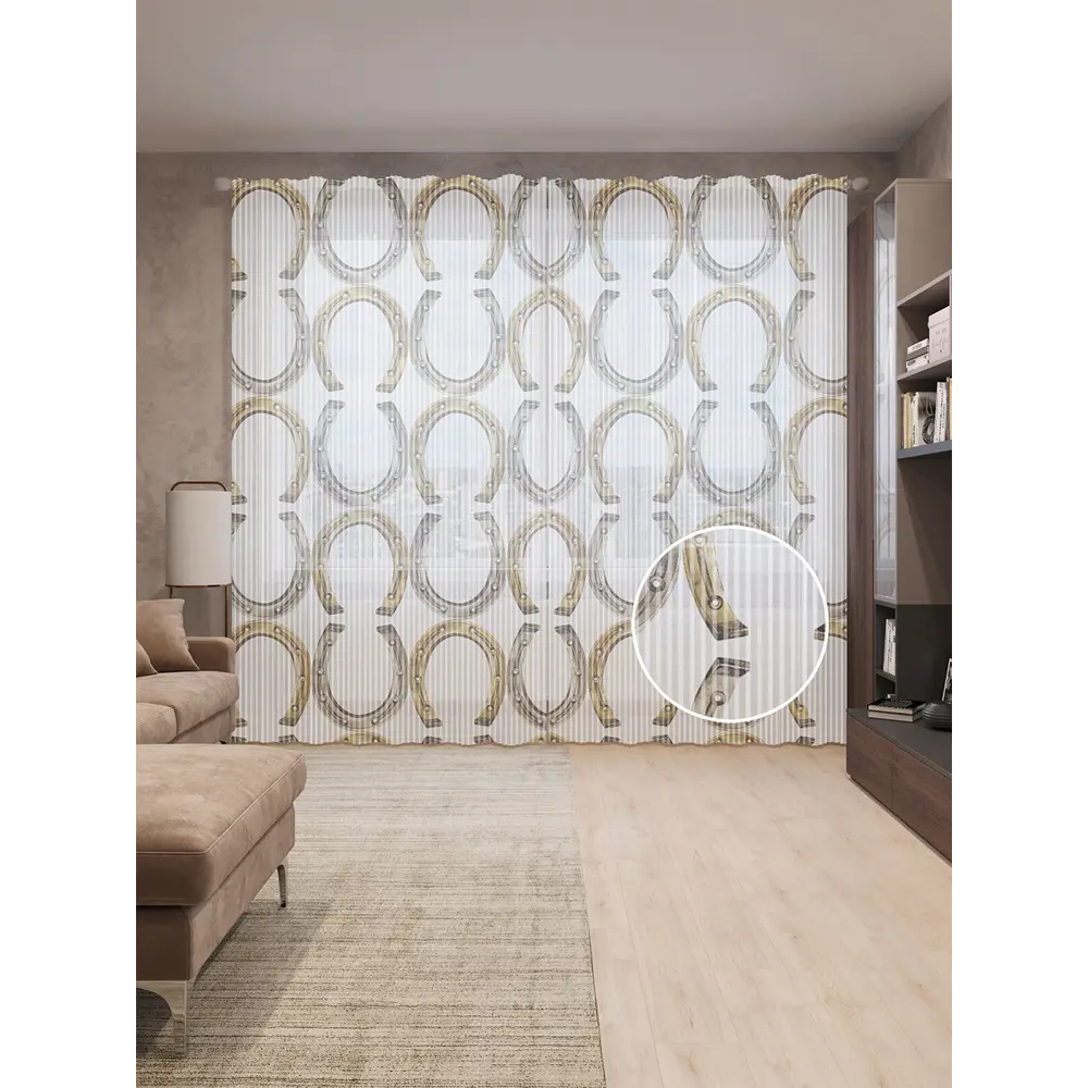 Фото Тюль Joyarty на шторной ленте Стена удачи 310x265 см рисунок вензель цвет белый Фото Тюль Joyarty на шторной ленте Стена удачи 310x265 см рисунок вензель цвет белый