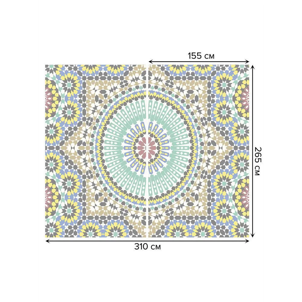 Фото 3 Тюль Joyarty на шторной ленте Цветной орнамент 310x265 см рисунок вензель цвет зеленый Фото 3 Тюль Joyarty на шторной ленте Цветной орнамент 310x265 см рисунок вензель цвет зеленый