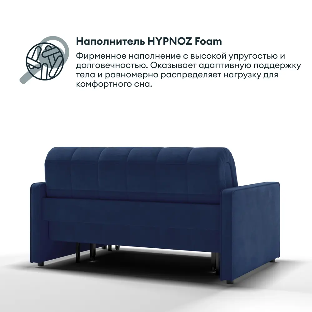 Фото 5 Диван Hypnoz Palma DHP14008 160x92x103 см велюр цвет синий Фото 5 Диван Hypnoz Palma DHP14008 160x92x103 см велюр цвет синий