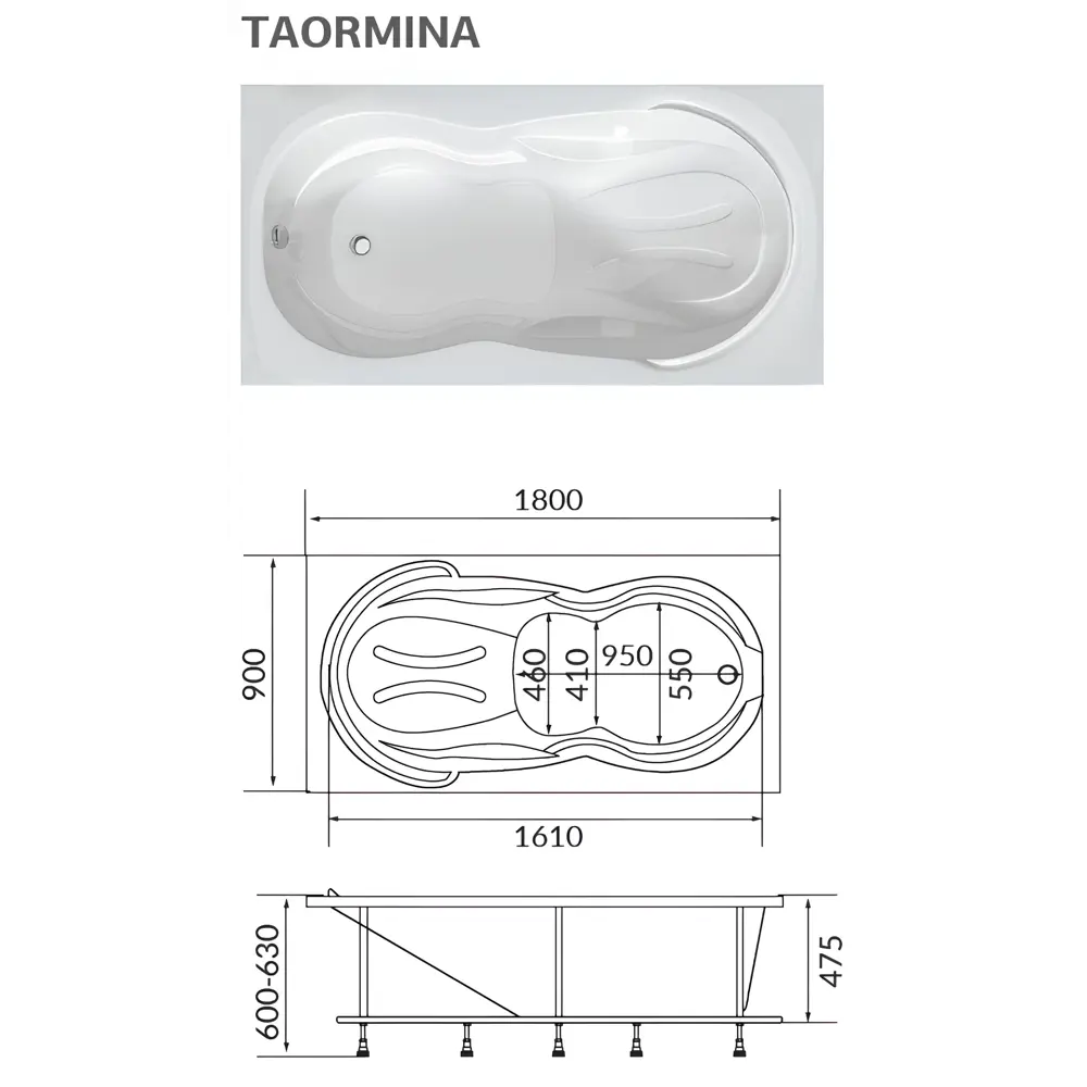 Фото 6 Прямоугольная ванна 1marka TAORMINA 01та1890кс2+_nvsb акрил 180x90см Фото 6 Прямоугольная ванна 1marka TAORMINA 01та1890кс2+_nvsb акрил 180x90см