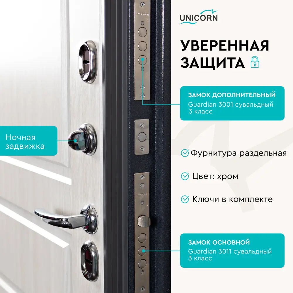 Фото 2 Входная дверь Unicorn Village optimal левый 205x96см графит букле/ларче бьянко Фото 2 Входная дверь Unicorn Village optimal левый 205x96см графит букле/ларче бьянко