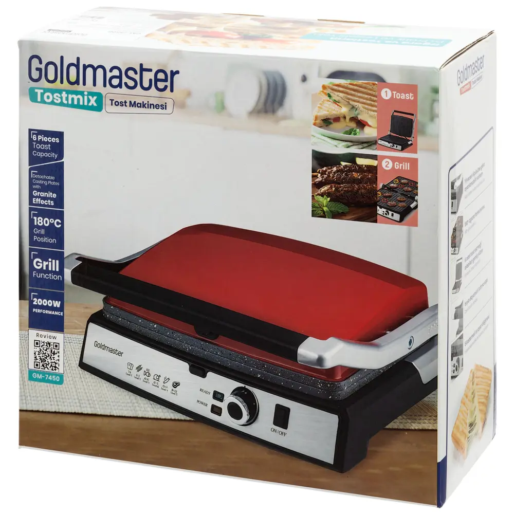 Фото 9 Гриль электрический Goldmaster krona Gm-7450k 2000 Вт цвет красный Фото 9 Гриль электрический Goldmaster krona Gm-7450k 2000 Вт цвет красный