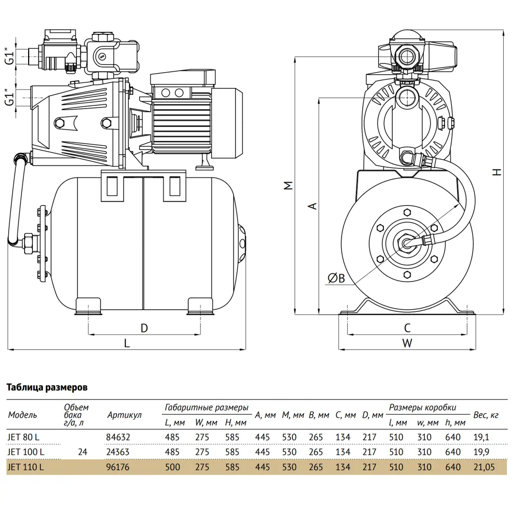 Фото 6 Насосная станция Unipump Акваробот JET 110 L-24 Фото 6 Насосная станция Unipump Акваробот JET 110 L-24
