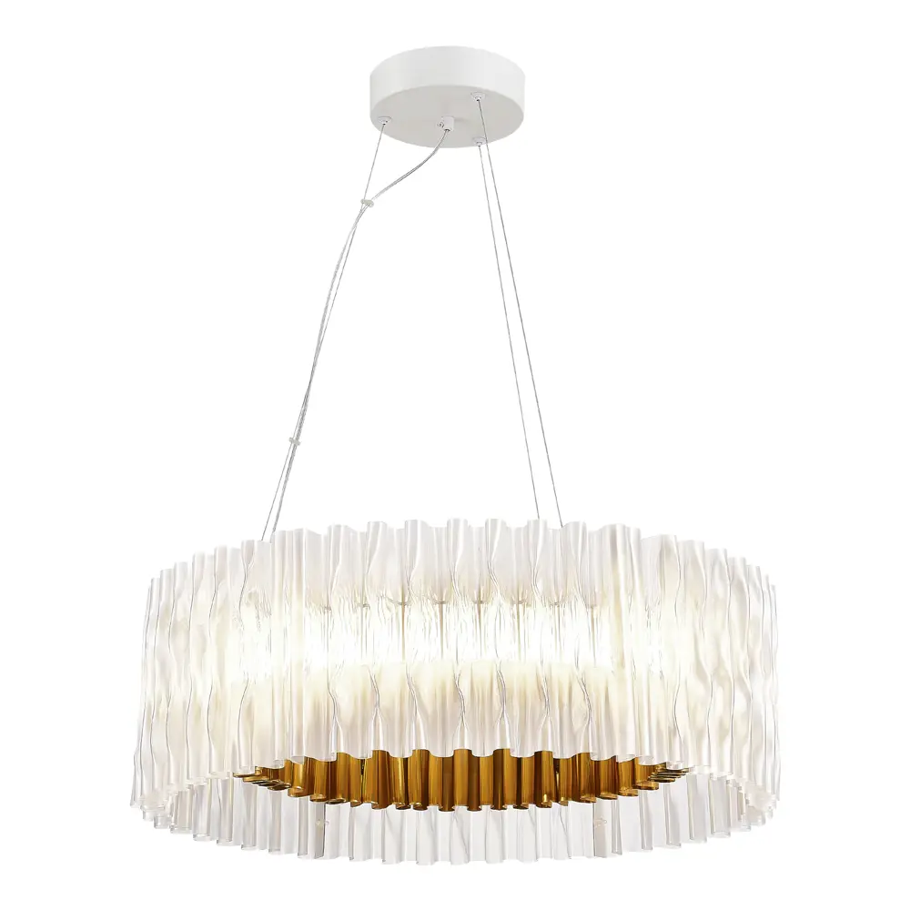 Фото Светильник подвесной светодиодный ST Luce Nazare Sl6012.203.01 25 м² теплый белый (желтый) свет цвет золотистый Фото Светильник подвесной светодиодный ST Luce Nazare Sl6012.203.01 25 м² теплый белый (желтый) свет цвет золотистый