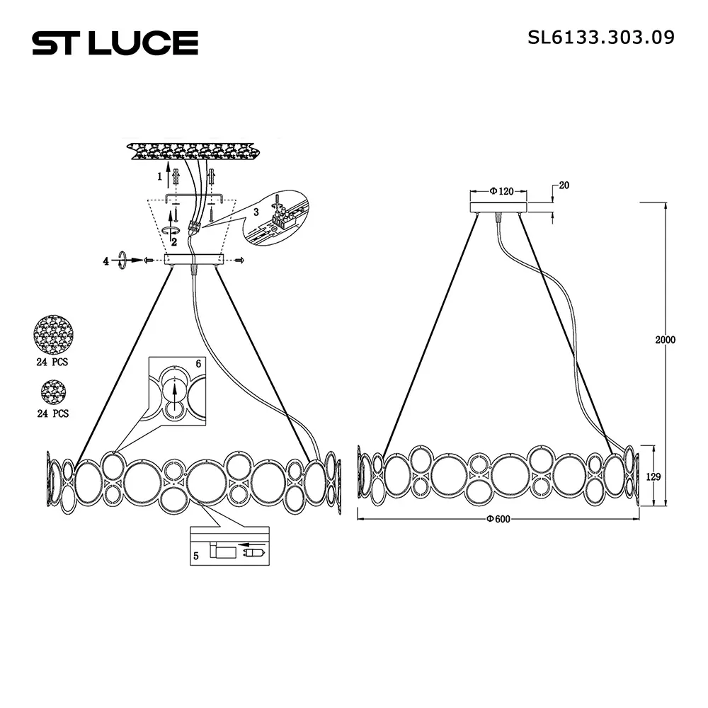 Фото 5 Светильник подвесной St luce Swatch Sl6133.303.09 9 ламп 16 м² цвет латунь Фото 5 Светильник подвесной St luce Swatch Sl6133.303.09 9 ламп 16 м² цвет латунь