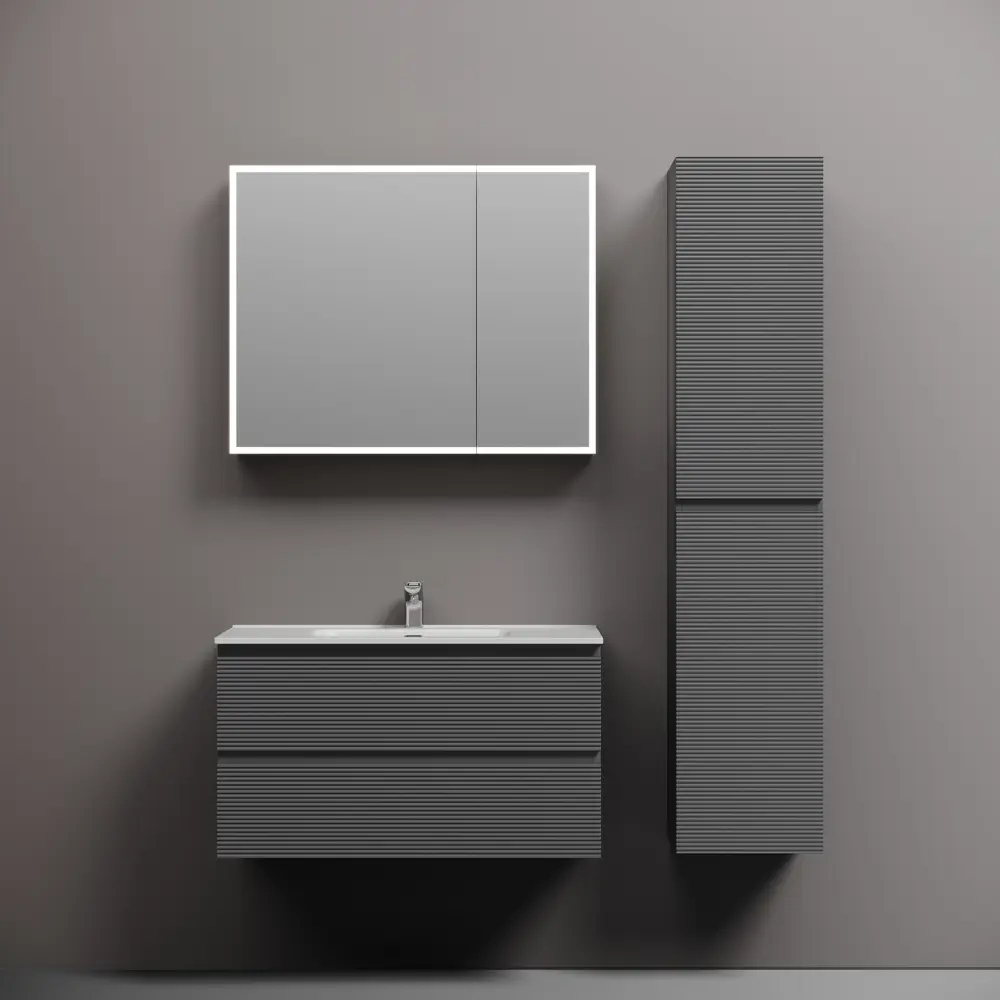 Фото 2 Тумба под раковину Sancos Folk Grey Soft FL90GS подвесная