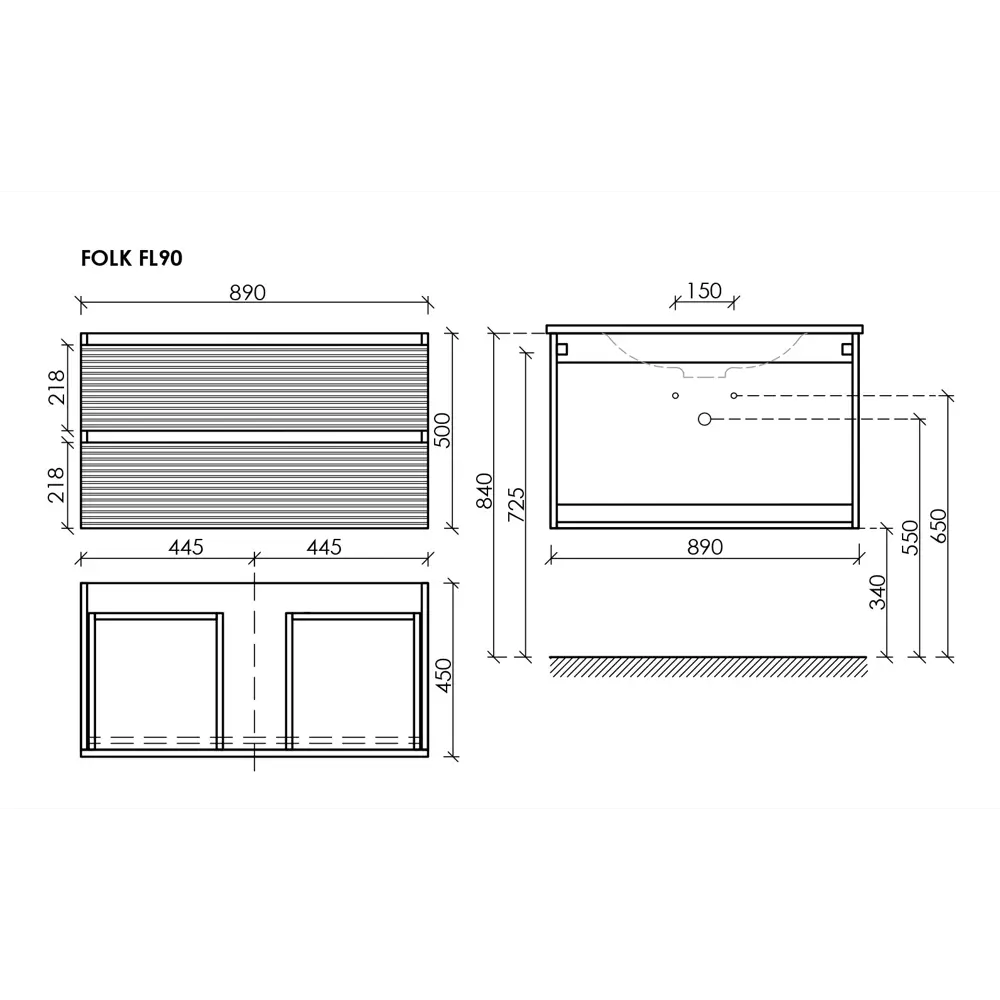 Фото Тумба под раковину Sancos Folk Grey Soft FL90GS подвесная